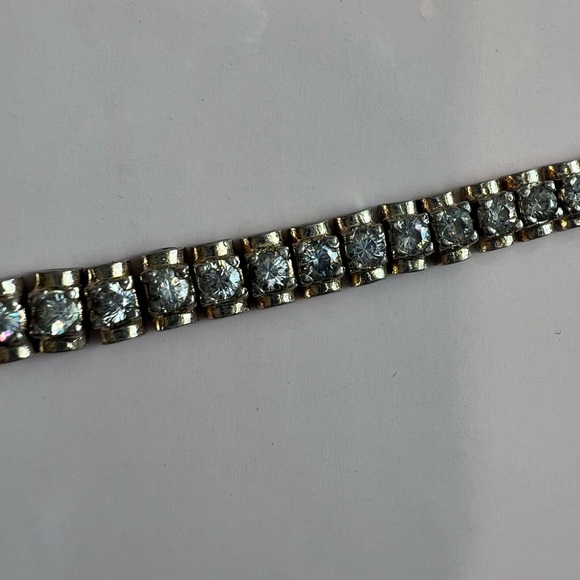 Sterling Vermeil cubic zirconia tennis bracelet - Picture 10 of 12